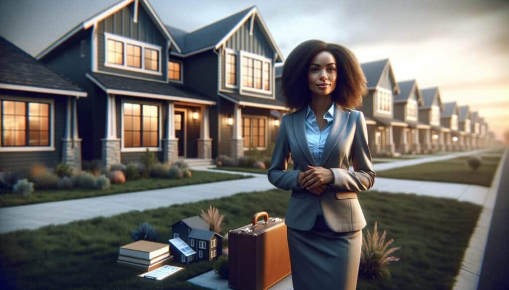 Photorealistic real estate thought leader featured image representing "AI's Unseen Rival: How Data Center Demand Quietly Inflates Residential Housing Costs" in a real-world setting, no text overlay