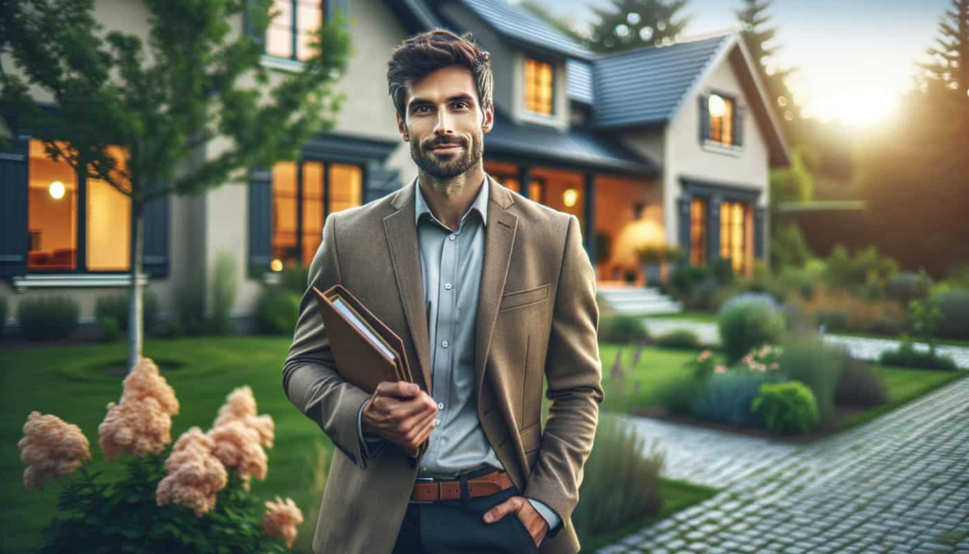 Photorealistic real estate thought leader featured image representing